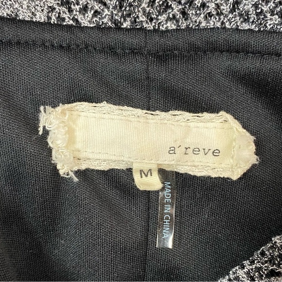 A’reve Dress Size Medium Cowl Neck Long Sleeve Printed Gray Black Ruffle - Picture 4 of 6